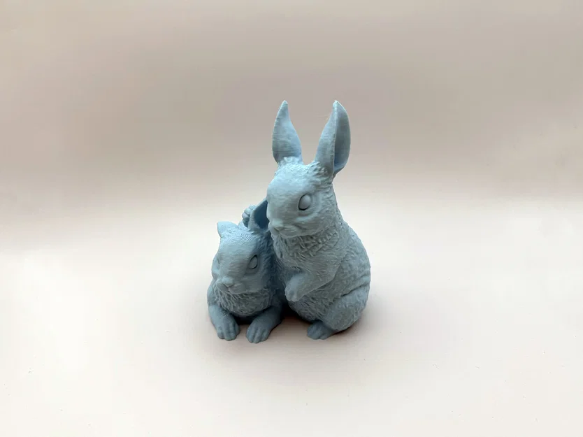 Mô hình trang trí Hai Chú Thỏ (Two Bunnies) in 3D dễ thương - Image 2
