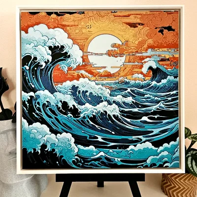 Sóng Nhật Bản - Filament Painting (Hueforge)