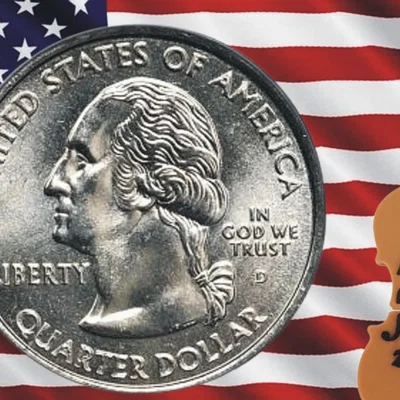 Mô hình 3D đồng xu Quarter Dollar Hoa Kỳ cực kỳ sắc nét