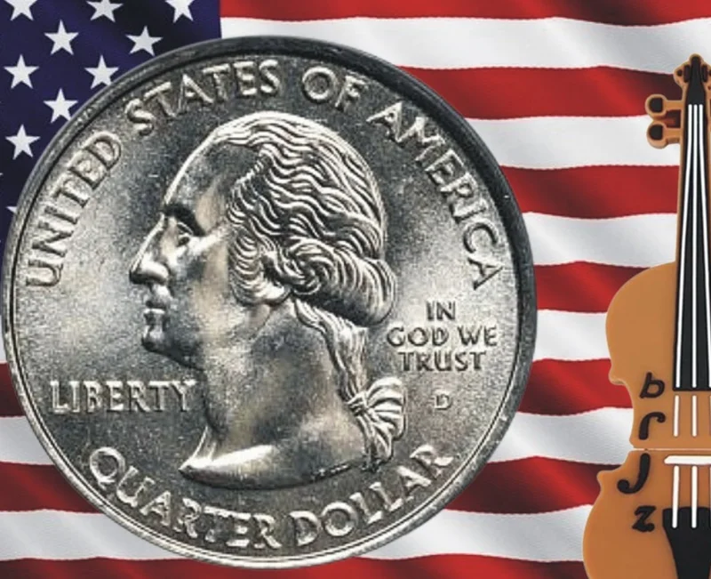 Mô hình 3D đồng xu Quarter Dollar Hoa Kỳ cực kỳ sắc nét