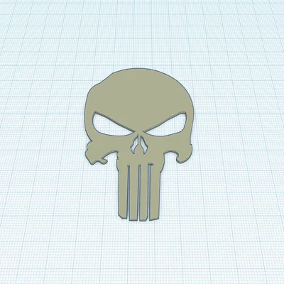 Mẫu in 3D logo đầu lâu Punisher (Punisher Skull) từ Marvel Comics