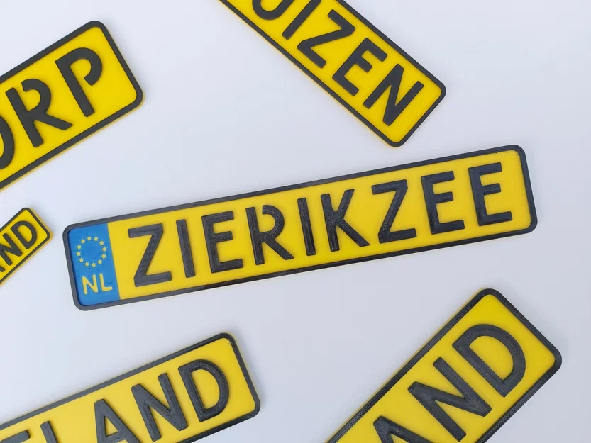 Móc khóa biển số Hà Lan / Dutch License Plate Key Chain (OpenSCAD) - Image 1