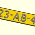 Móc khóa biển số Hà Lan / Dutch License Plate Key Chain (OpenSCAD) - Thumbnail 2