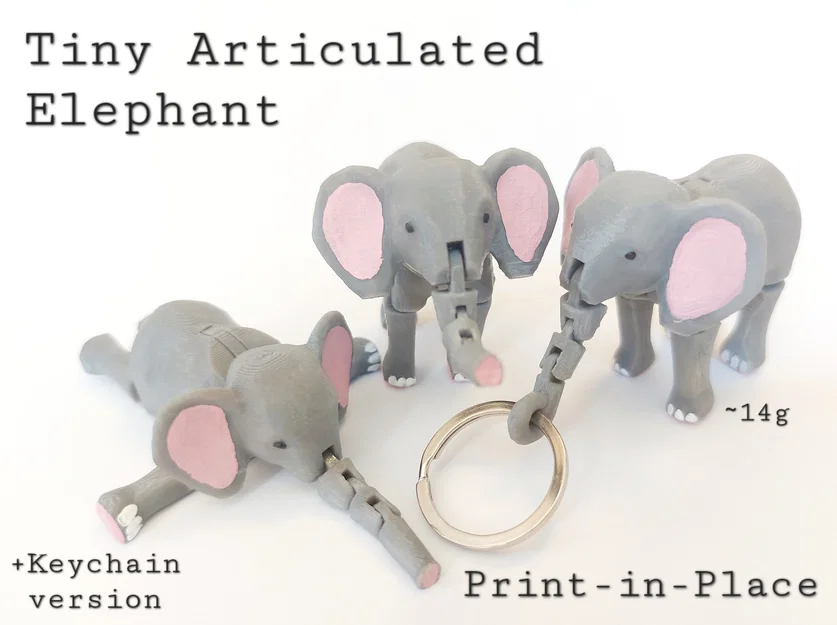 Voi Con Mini (Print-in-Place) – Tiny Elephant - Image 1