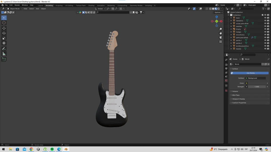 Mô hình đàn guitar điện 3D độc đáo để trang trí và trưng bày - Image 1
