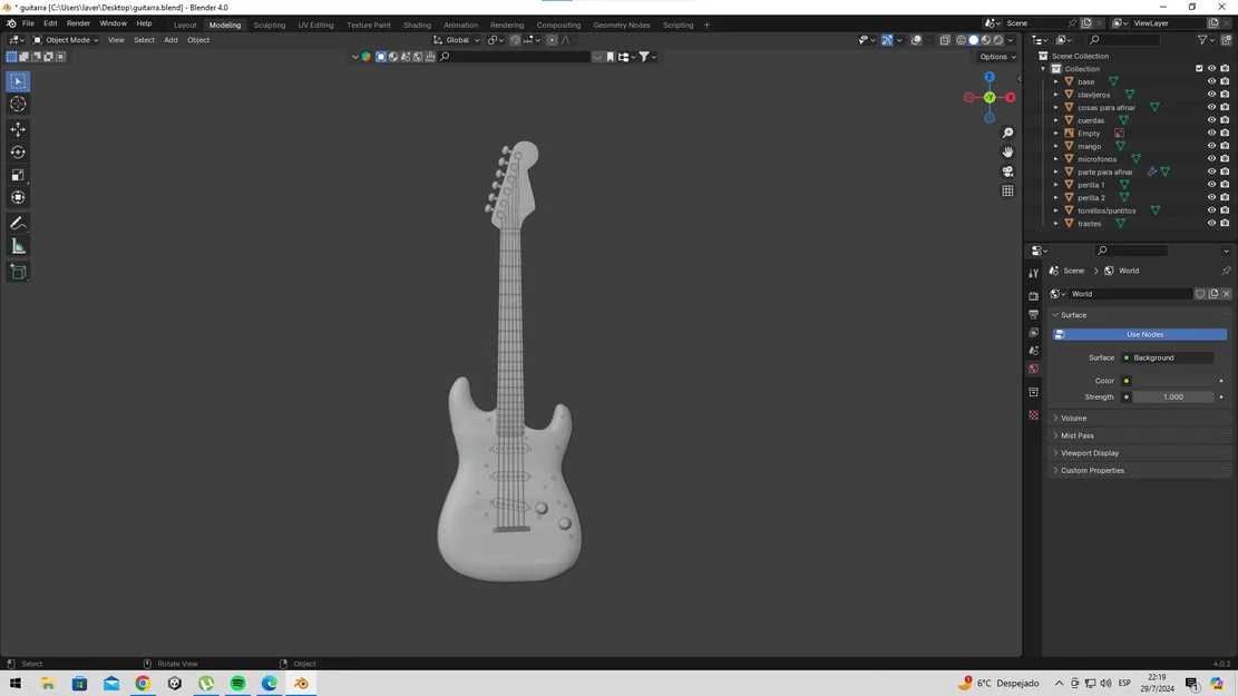 Mô hình đàn guitar điện 3D độc đáo để trang trí và trưng bày - Image 2