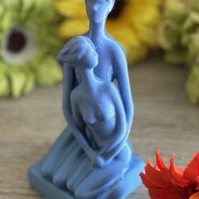 Tượng 3D Cặp Đôi Ôm Nhau Nghệ Thuật - Mẫu In 3D Ý Nghĩa