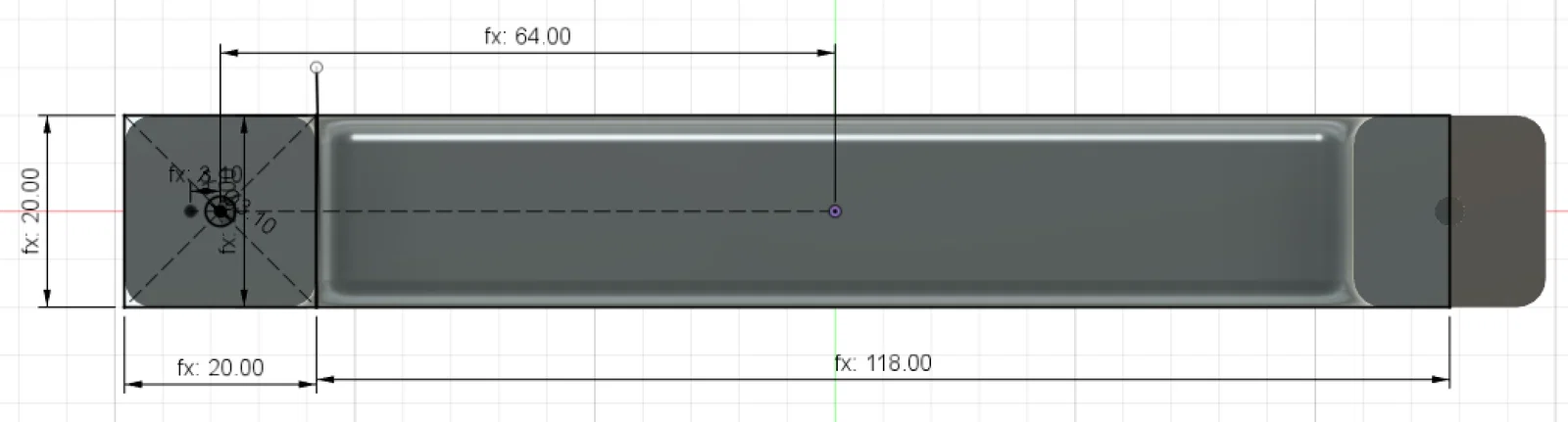 Tay nắm cửa/ngăn kéo bắt sau, dùng ê-cu vuông M3 (parametric, nhiều size) - Image 8