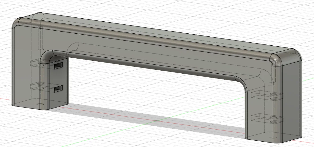 Tay nắm cửa/ngăn kéo bắt sau, dùng ê-cu vuông M3 (parametric, nhiều size) - Image 10