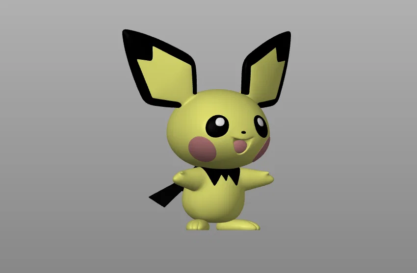 Mô hình 3D Pokemon Pichu đa sắc màu in bằng MMU3 cực chất - Image 1