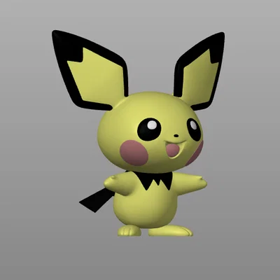 Mô hình 3D Pokemon Pichu đa sắc màu in bằng MMU3 cực chất