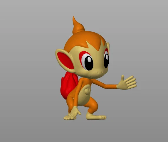 Mô hình 3D Pokemon Chimchar đa sắc màu - Chuẩn in MMU3 - Image 1