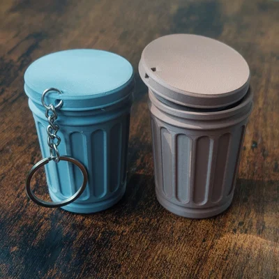 Móc khóa thùng rác mini - Nắp ren (Threaded)
