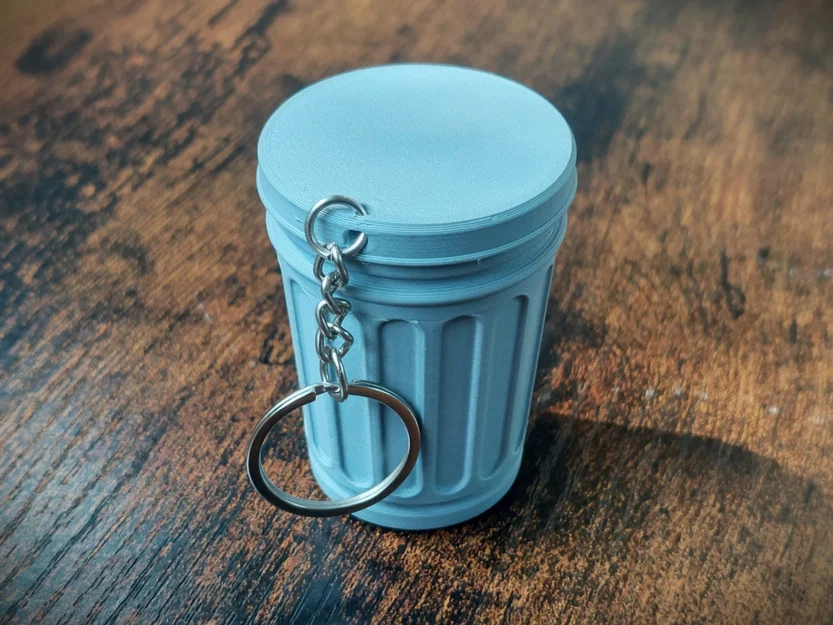 Móc khóa thùng rác mini - Nắp ren (Threaded) - Image 2