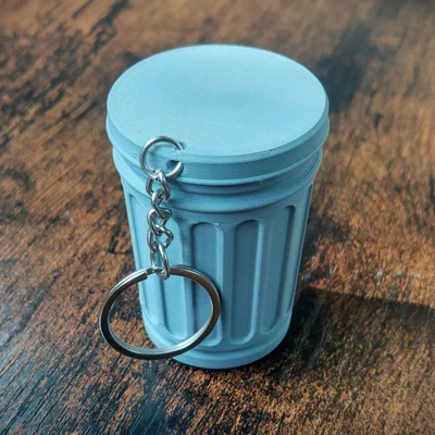 Móc khóa thùng rác mini - Nắp ren (Threaded)