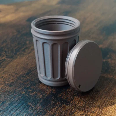 Móc khóa thùng rác mini - Nắp ren (Threaded)