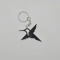 Móc khóa hình chim Colibri (chim ruồi) in 3D thiết kế hình học - Thumbnail 1