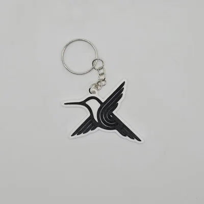 Móc khóa hình chim Colibri (chim ruồi) in 3D thiết kế hình học