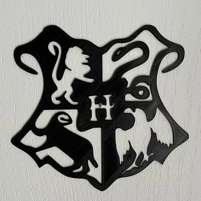 Mô hình 3D huy hiệu Hogwarts treo tường trang trí cho fan Harry Potter