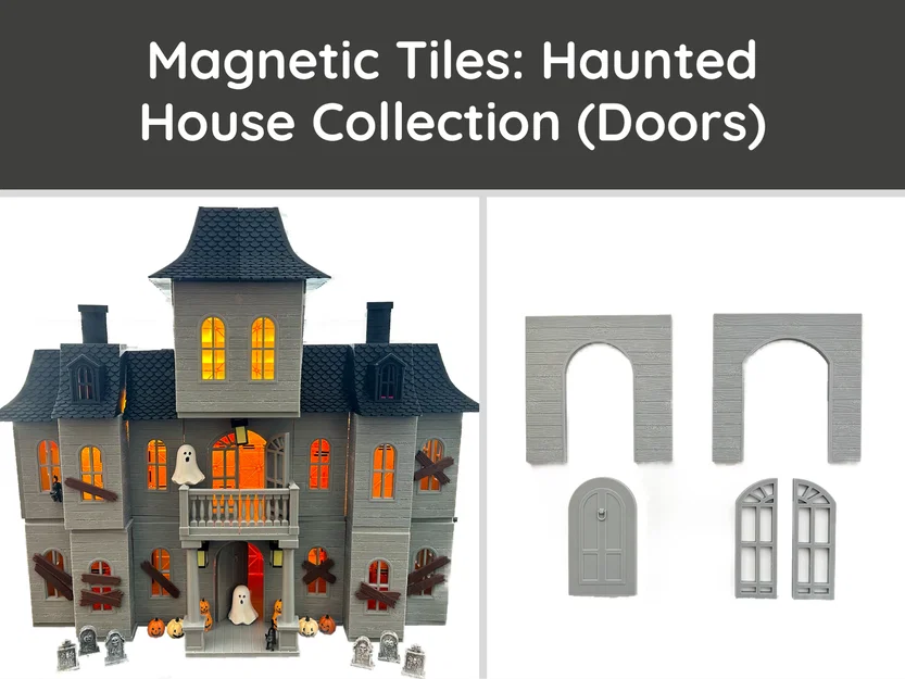 Magnetic Tiles Haunted House: Cửa & Khung Viền Cửa - Image 1