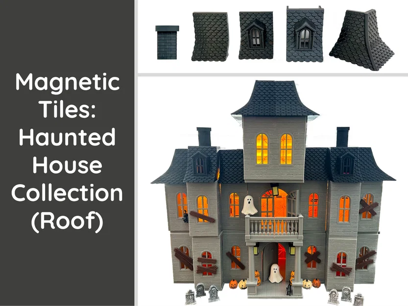 Magnetic Tiles Haunted House: Roof – Mái nhà nam châm - Image 1