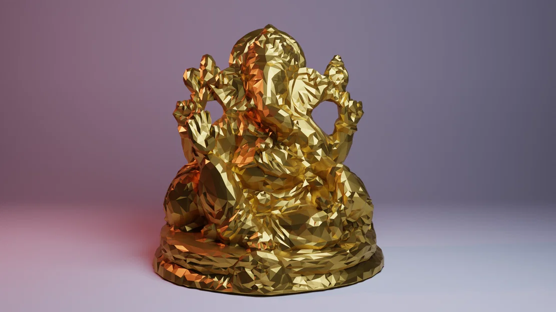 Lord Ganesha (Low-Poly) - Mẫu 3D tượng thần đầu voi - Image 1