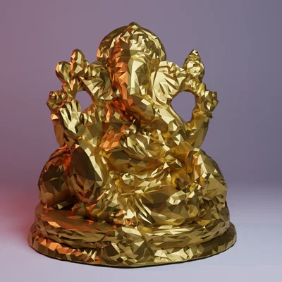 Lord Ganesha (Low-Poly) - Mẫu 3D tượng thần đầu voi