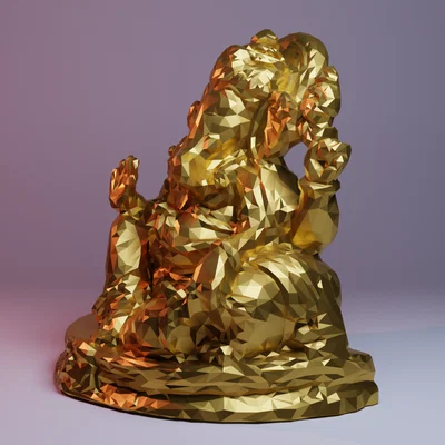 Lord Ganesha (Low-Poly) - Mẫu 3D tượng thần đầu voi