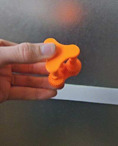 Đồ chơi fidget 3 trụ xoắn bánh răng (Print-In-Place, có supports) - Image 2