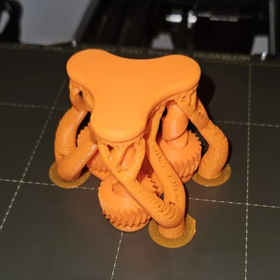 Đồ chơi fidget 3 trụ xoắn bánh răng (Print-In-Place, có supports)