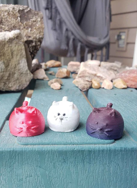 Mô hình chú mèo tròn (Kitty) dễ thương để in 3D trang trí bàn làm việc - Image 1
