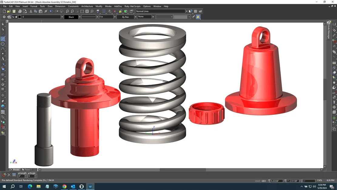 Mô hình phuộc nhún (Shock Absorber) in 3D chi tiết và bền bỉ - Image 2