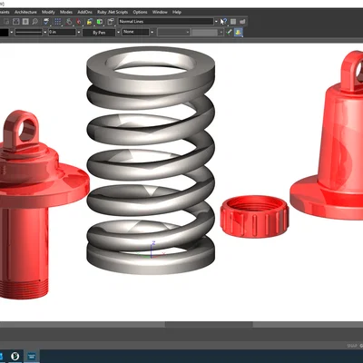 Mô hình phuộc nhún (Shock Absorber) in 3D chi tiết và bền bỉ