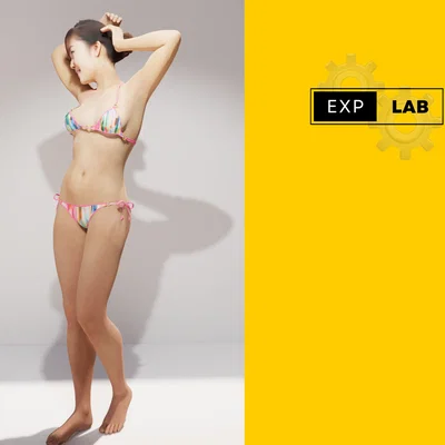 Mô hình 3D nhân vật cô gái mặc bikini cho sa bàn kiến trúc