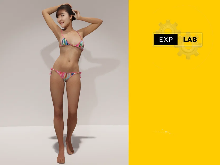 Mô hình 3D nhân vật cô gái mặc bikini cho sa bàn kiến trúc - Image 2