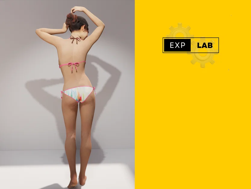 Mô hình 3D nhân vật cô gái mặc bikini cho sa bàn kiến trúc - Image 3