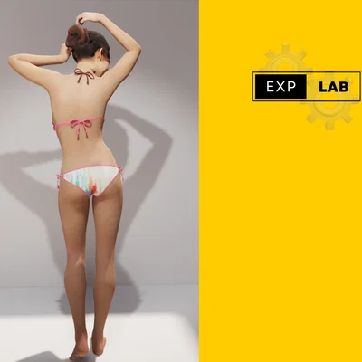 Mô hình 3D nhân vật cô gái mặc bikini cho sa bàn kiến trúc