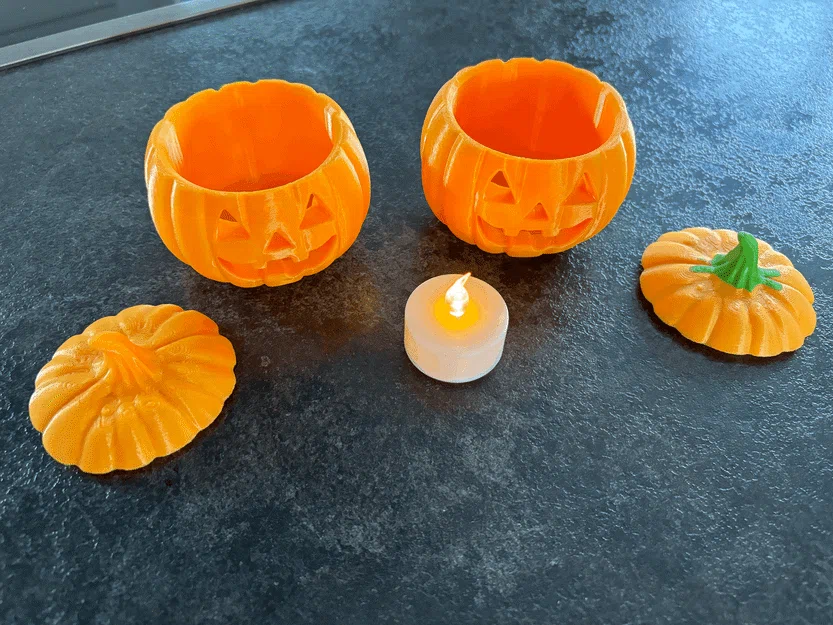 Pumpkin_Lamp – Đèn bí ngô Halloween cho nến tealight điện - Image 5