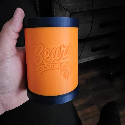 Bao giữ lạnh đồ uống Chicago Bears (Koozie) thiết kế 3D in tại nhà