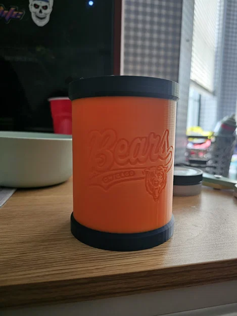 Bao giữ lạnh đồ uống Chicago Bears (Koozie) thiết kế 3D in tại nhà - Image 3