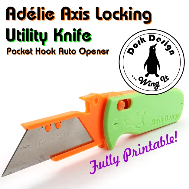 Dao utility Adélie Crossbar Locking kèm móc túi! In 3D full, không ốc/lò xo/keo - Image 1