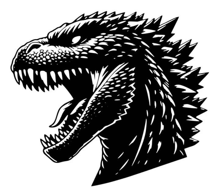 Mô hình treo tường đầu quái vật Godzilla trang trí không gian - Image 1