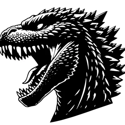 Mô hình treo tường đầu quái vật Godzilla trang trí không gian