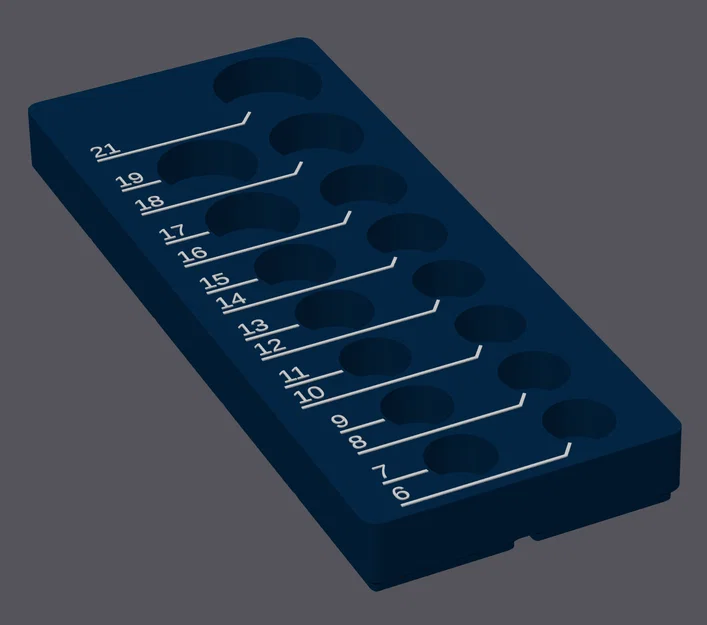 Khay sắp xếp socket Craftsman 3/8" – Metric [Gridfinity] - Image 1