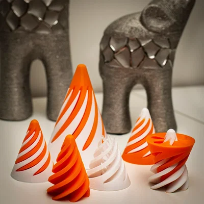 Đồ chơi xoay Fidget Spiral Cone in 3D không cần support
