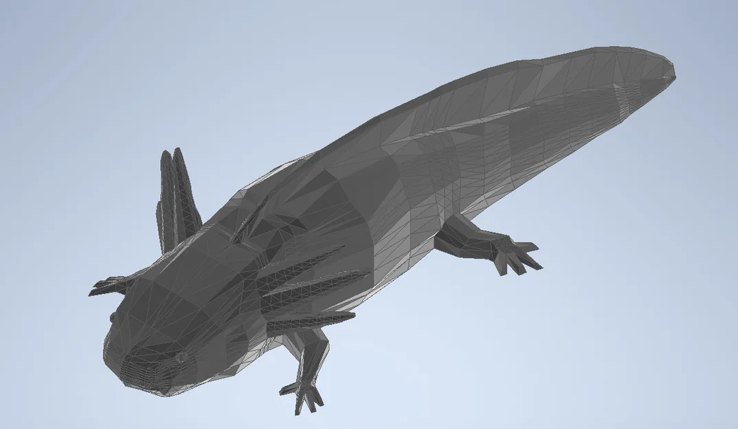 Mô hình Axolotl phong cách Low Poly in 3D độc đáo - Image 3