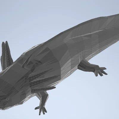 Mô hình Axolotl phong cách Low Poly in 3D độc đáo