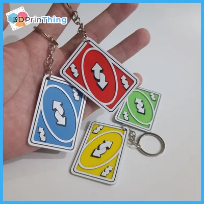 Móc khóa thẻ bài Uno Reverse in 3D cực chất