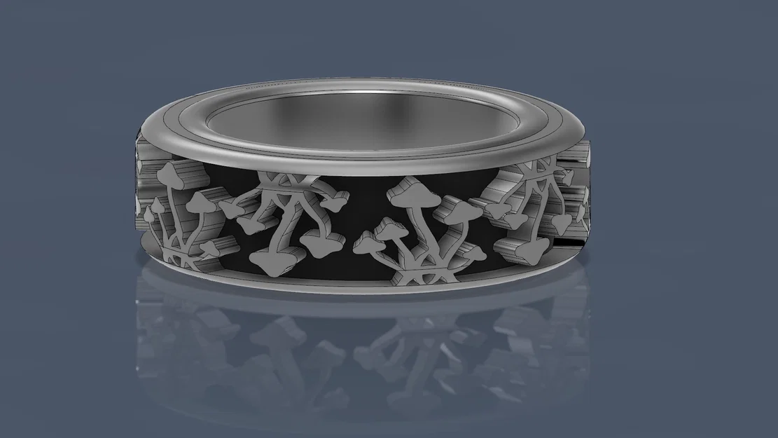 Nhẫn họa tiết nấm Mushroom Ring - Phụ kiện thời trang in 3D độc đáo - Image 1