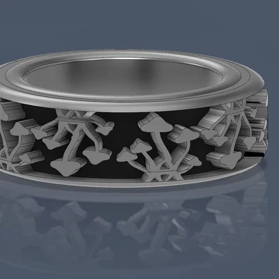 Nhẫn họa tiết nấm Mushroom Ring - Phụ kiện thời trang in 3D độc đáo